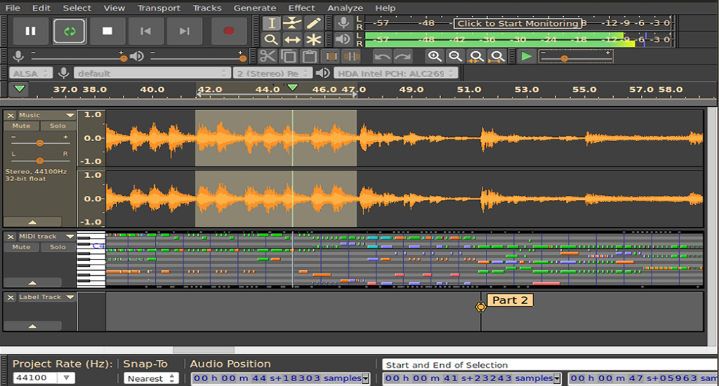 Praca z programem Audacity